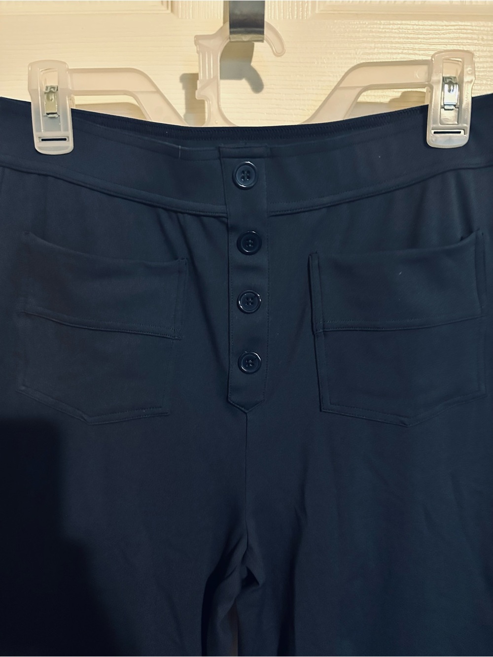 HALARA Navy Wide-Leg Button-Front Jumpsuit Pants
